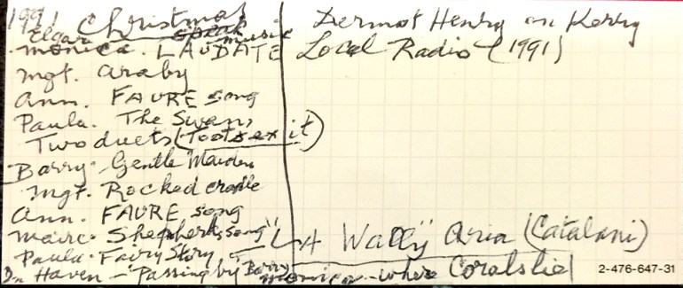 Doyle Christmas 1991 - Tape 3 Inlay Card 01