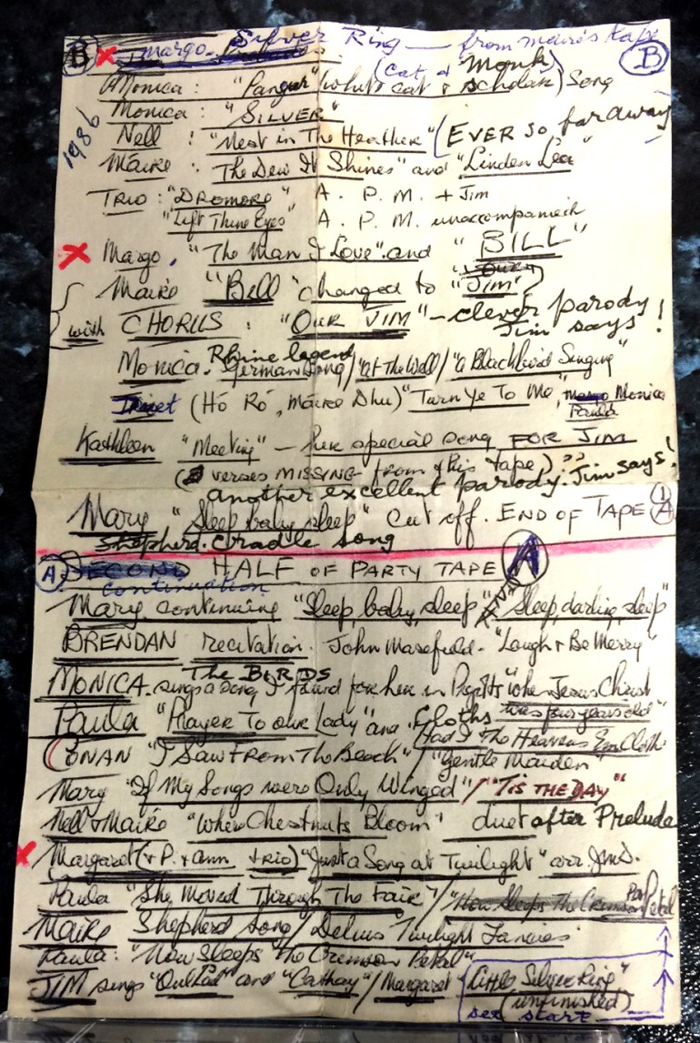 Granda 80th Party 1986 - Tape 1 Inlay Card 01